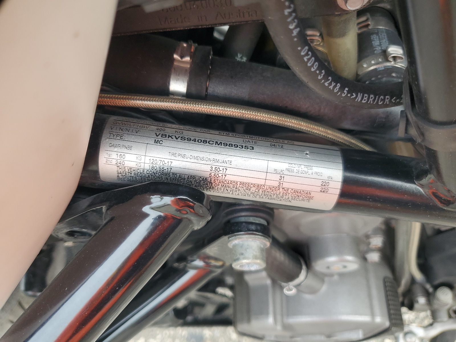 VBKVS9408CM989353 2012 Ktm 990 Supermoto