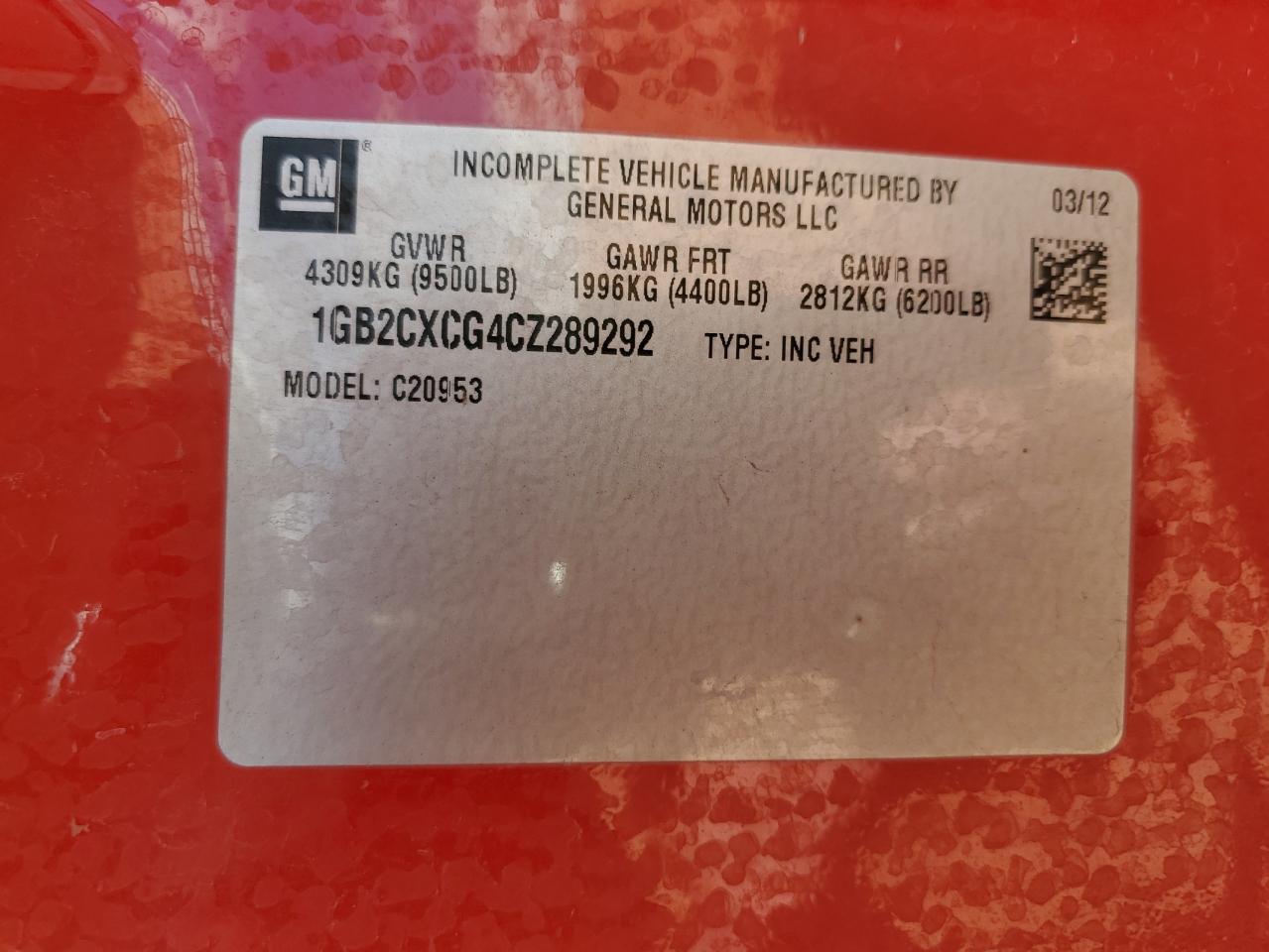 2012 Chevrolet Silverado C2500 Heavy Duty Lt VIN: 1GB2CXCG4CZ289292 Lot: 61884794