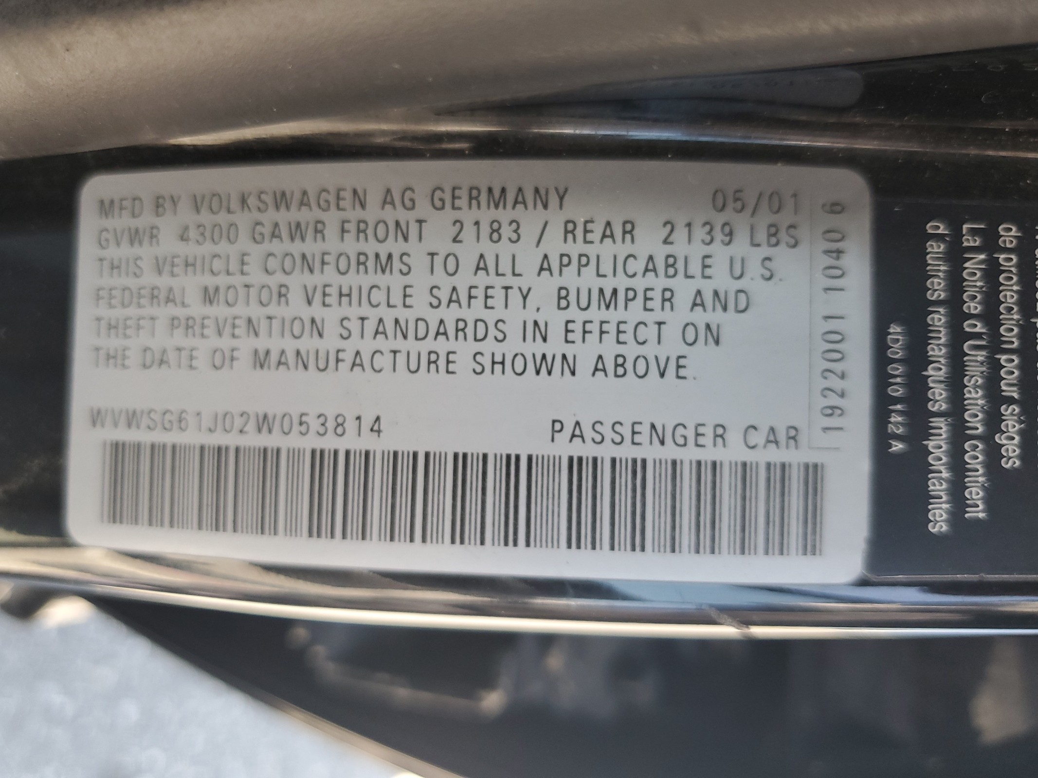 WVWSG61J02W053814 2002 Volkswagen Jetta Gls