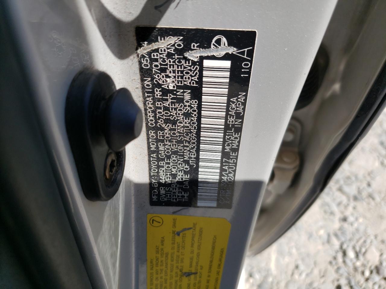 2004 Lexus Es 330 VIN: JTHBA30G945046048 Lot: 64615054