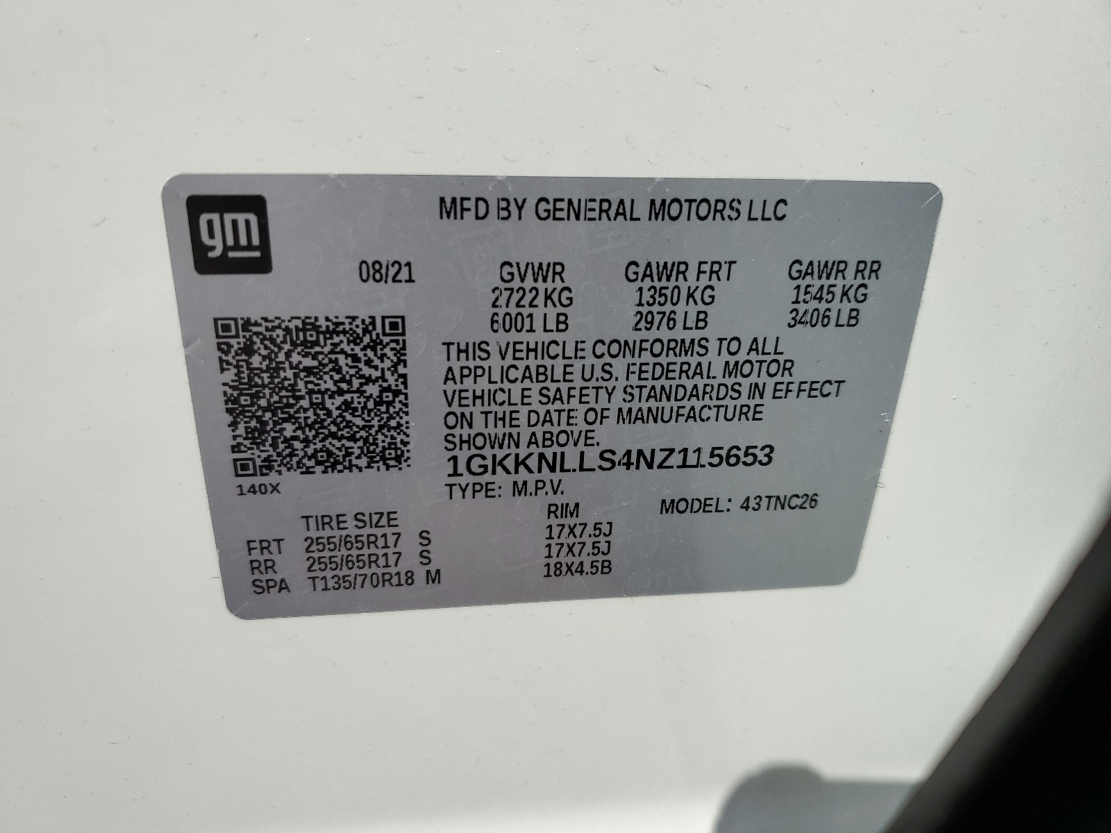 1GKKNLLS4NZ115653 2022 GMC Acadia At4