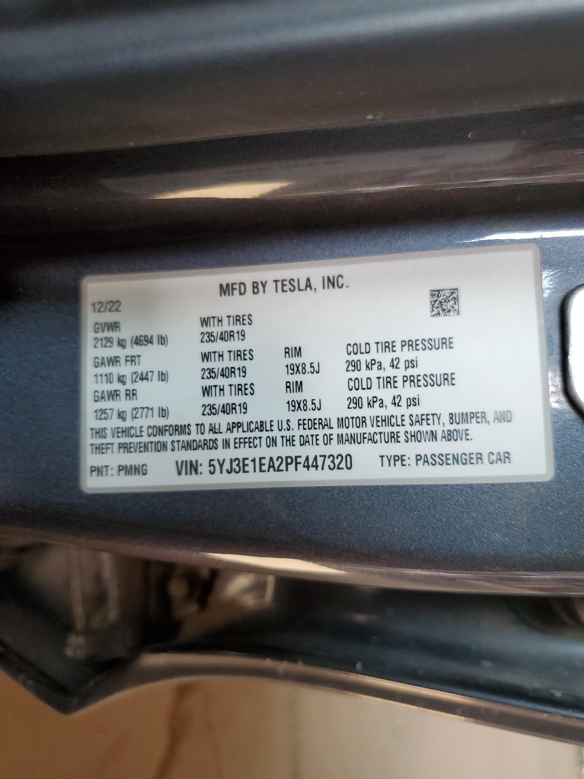 5YJ3E1EA2PF447320 2023 Tesla Model 3