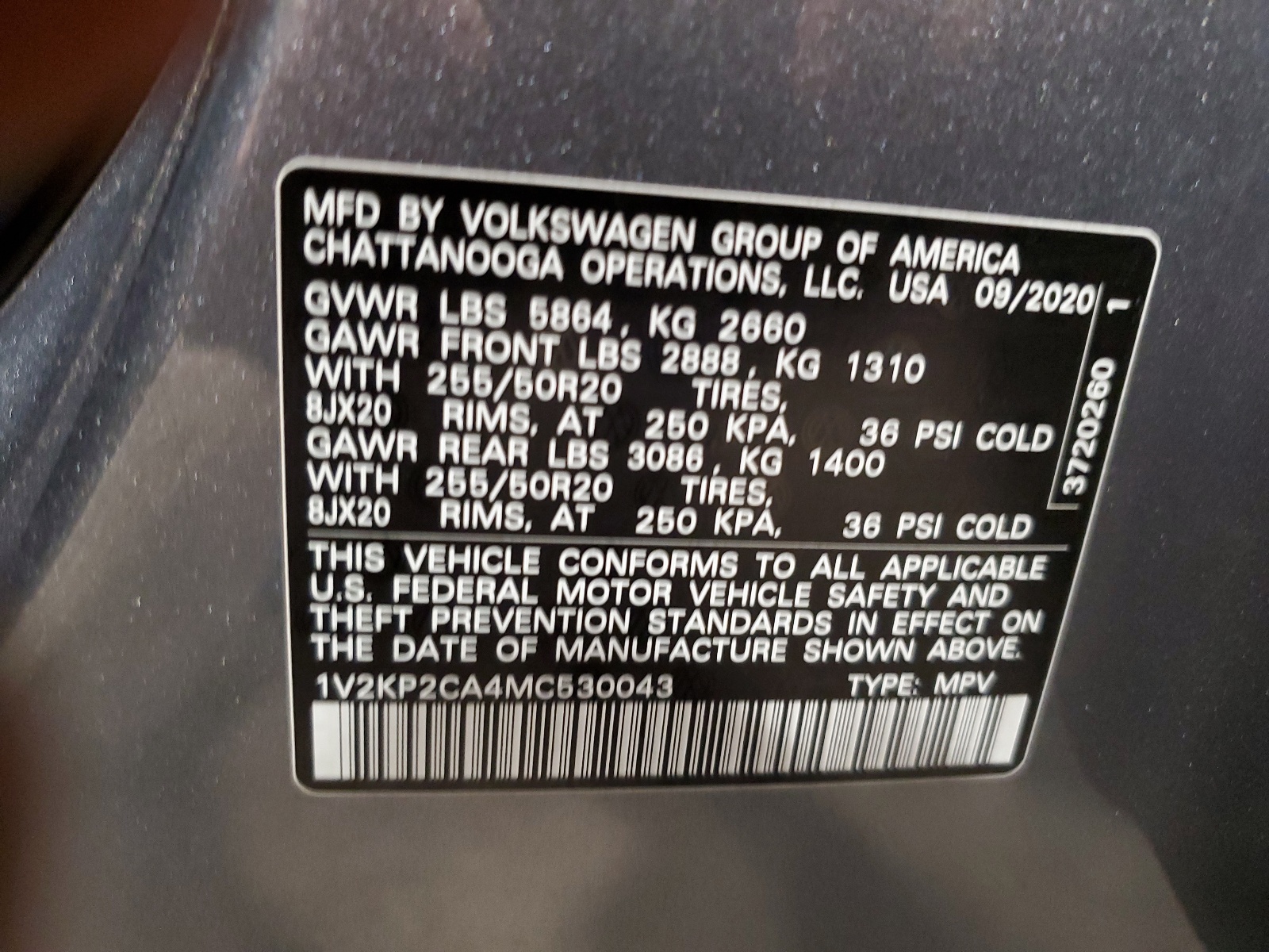 1V2KP2CA4MC530043 2021 Volkswagen Atlas Se