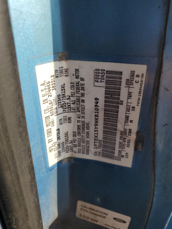 1FTEX15Y9NKB10949 1992 Ford F150
