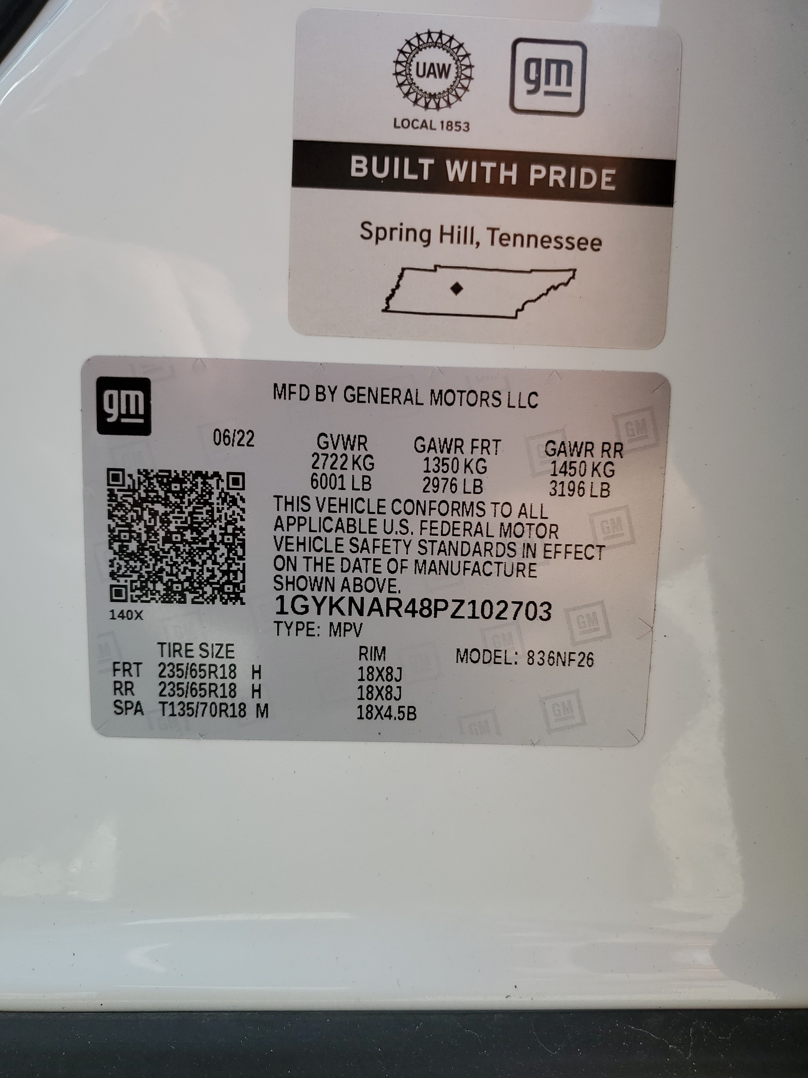 1GYKNAR48PZ102703 2023 Cadillac Xt5 Luxury