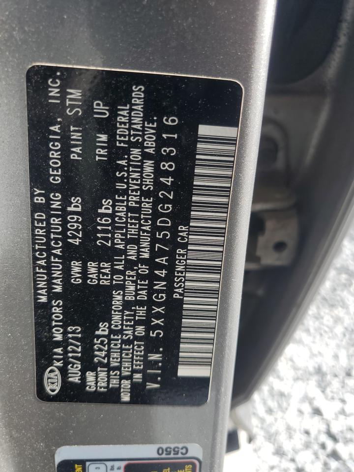 2013 Kia Optima Ex VIN: 5XXGN4A75DG248316 Lot: 63183984