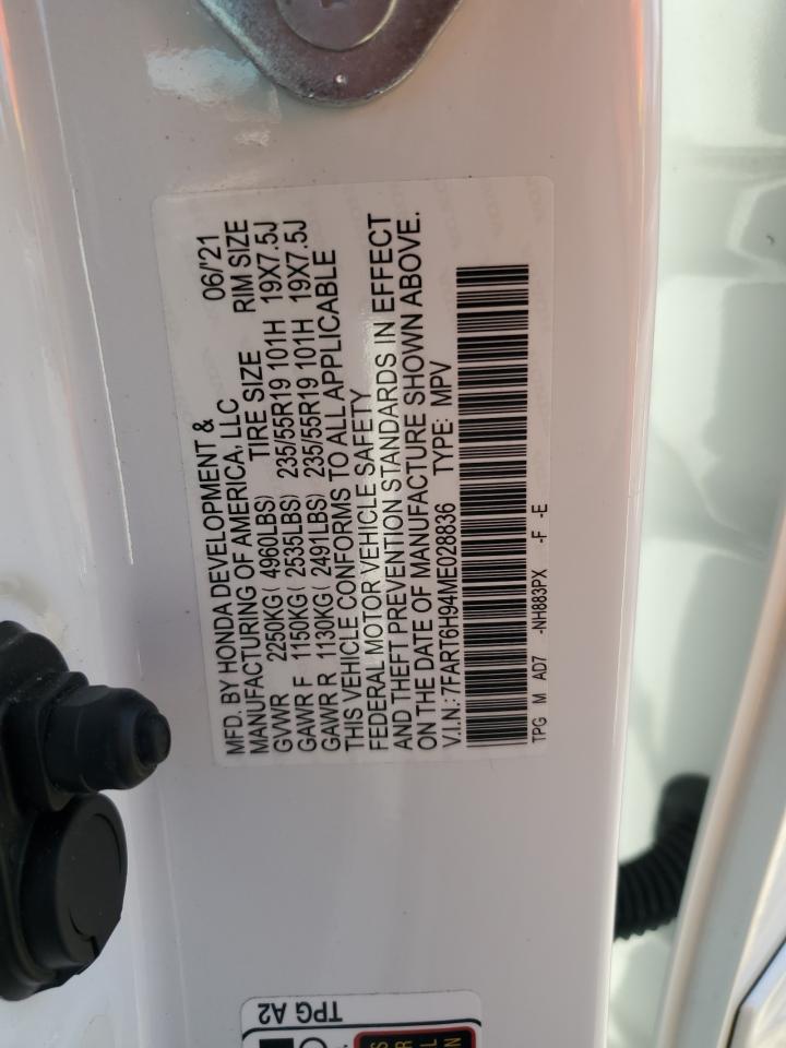 2021 Honda Cr-V Touring VIN: 7FART6H94ME028836 Lot: 62866194