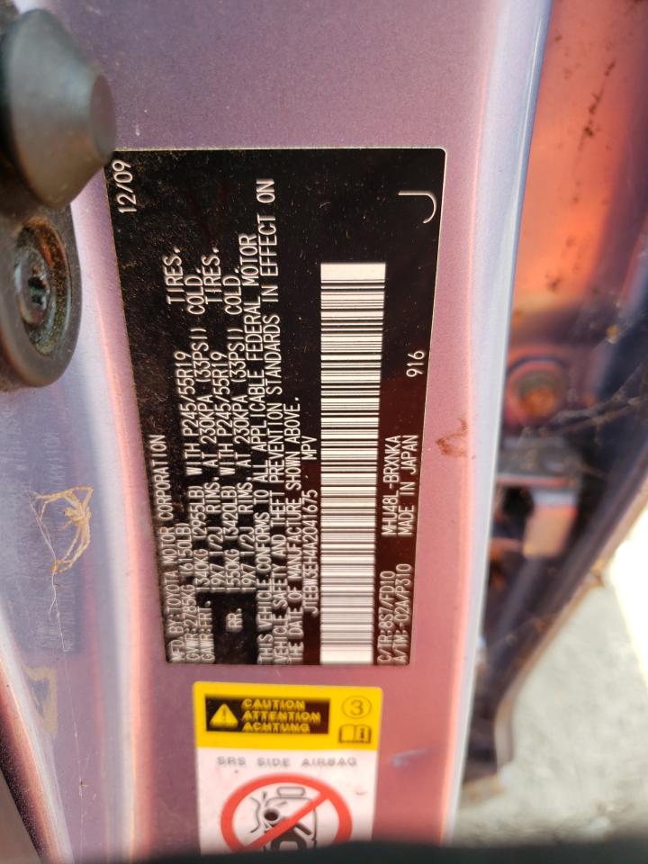 2010 Toyota Highlander Hybrid VIN: JTEBW3EH4A2041675 Lot: 64433614