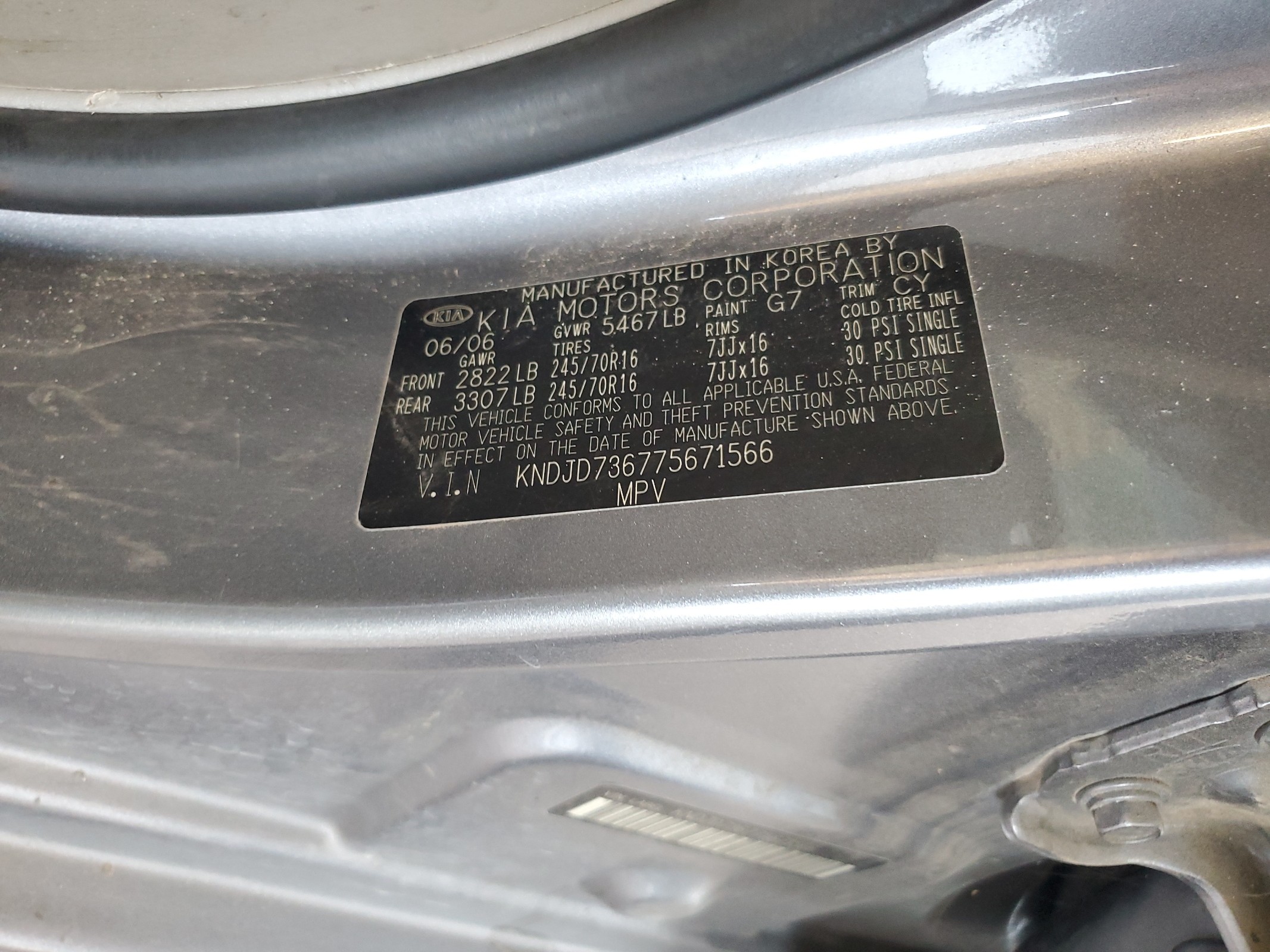 KNDJD736775671566 2007 Kia Sorento Ex