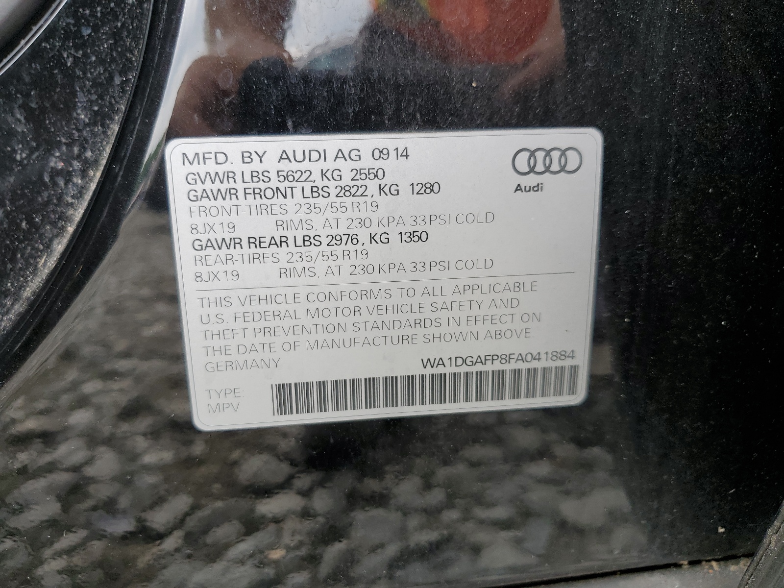 WA1DGAFP8FA041884 2015 Audi Q5 Premium Plus