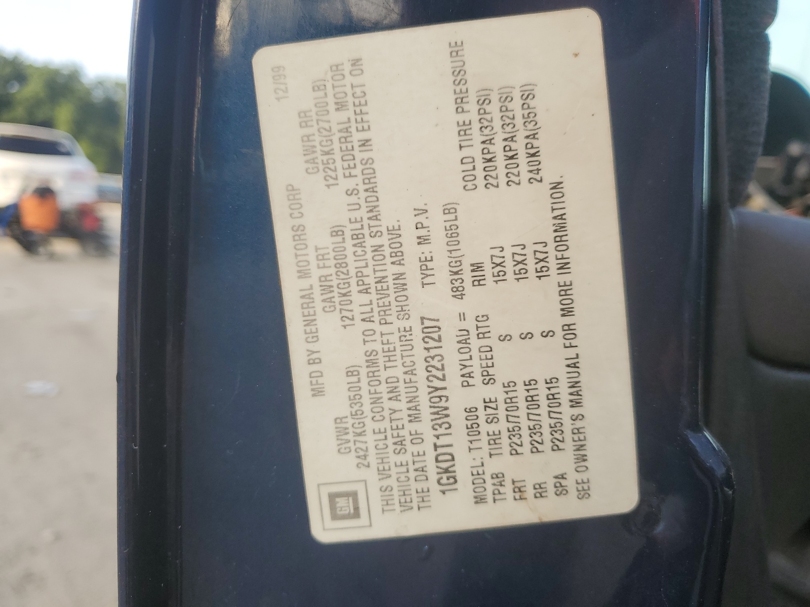 1GKDT13W9Y2231207 2000 GMC Jimmy / Envoy