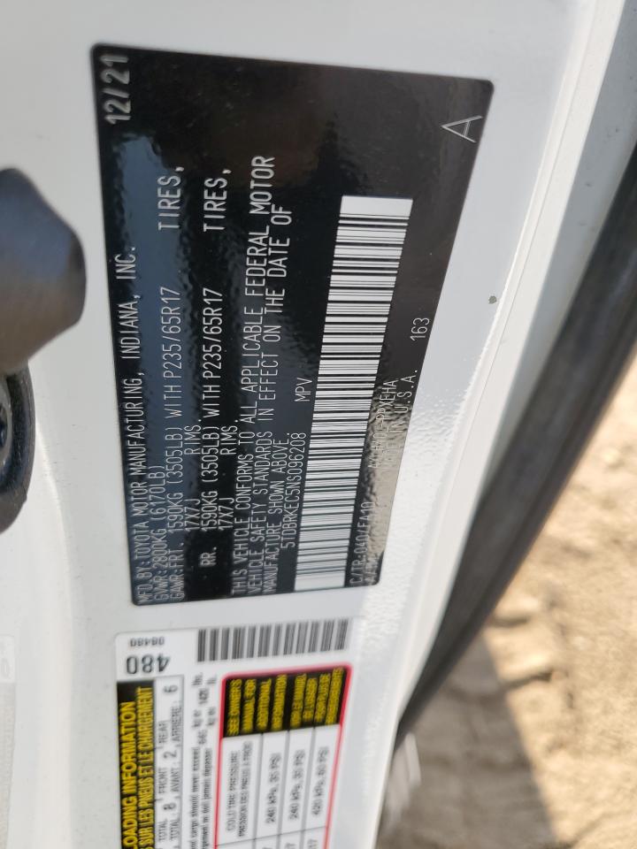 2022 Toyota Sienna Le VIN: 5TDBRKEC5NS096208 Lot: 60889784