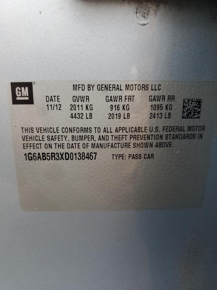 2013 Cadillac Ats Luxury VIN: 1G6AB5R3XD0138467 Lot: 64265014