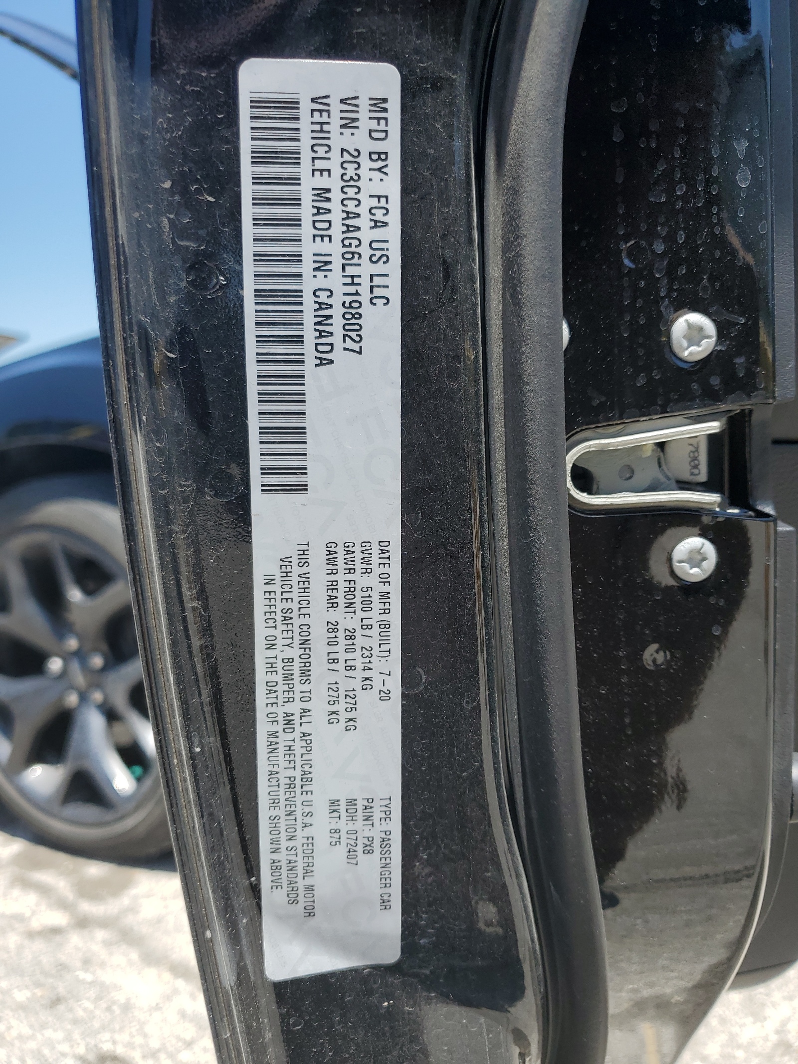 2C3CCAAG6LH198027 2020 Chrysler 300 Touring