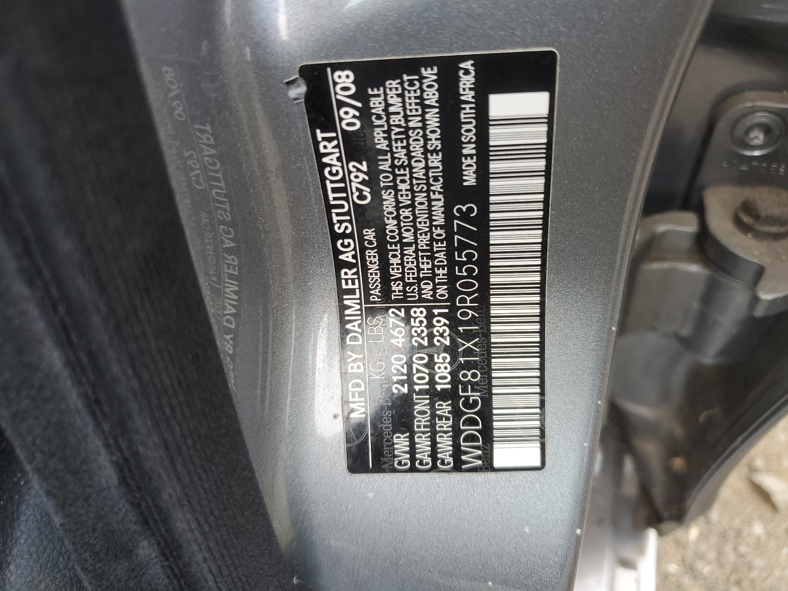 WDDGF81X19R055773 2009 Mercedes-Benz C 300 4Matic