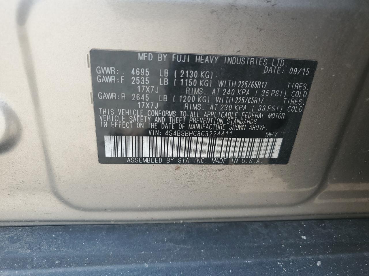 2016 Subaru Outback - Image 12