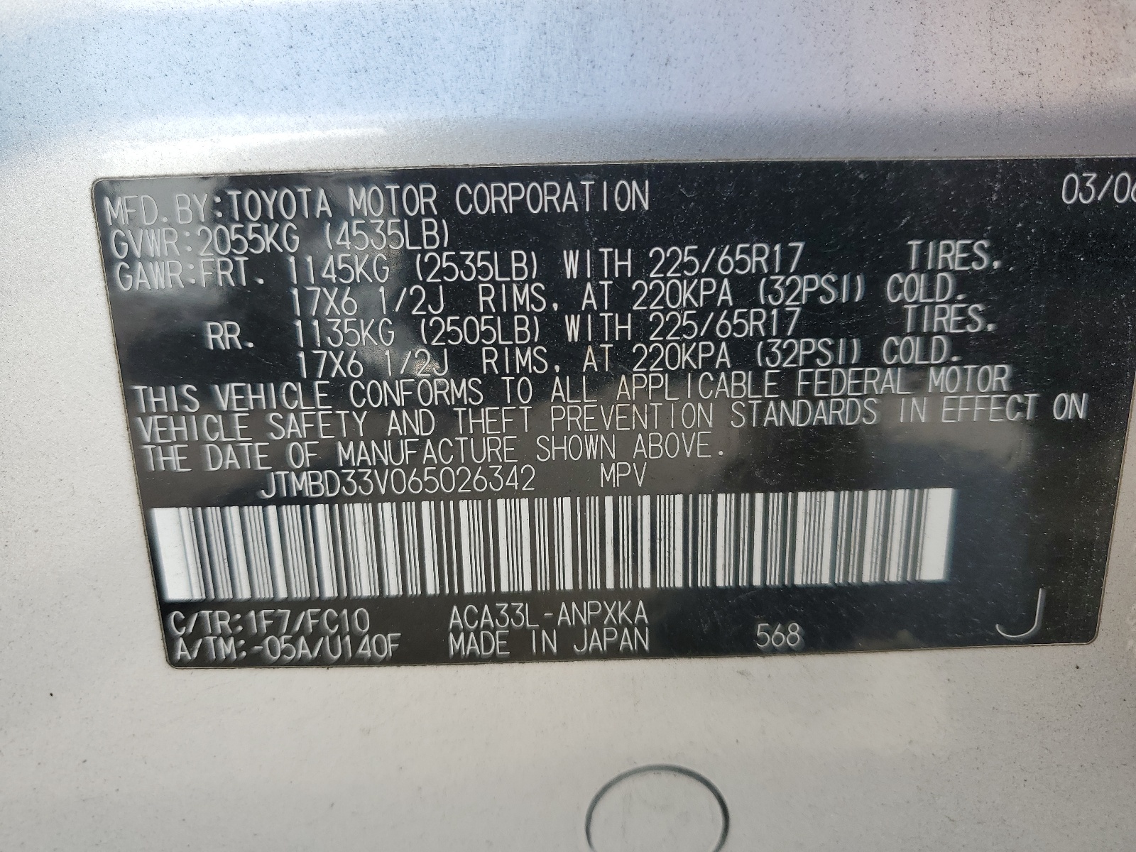 JTMBD33V065026342 2006 Toyota Rav4