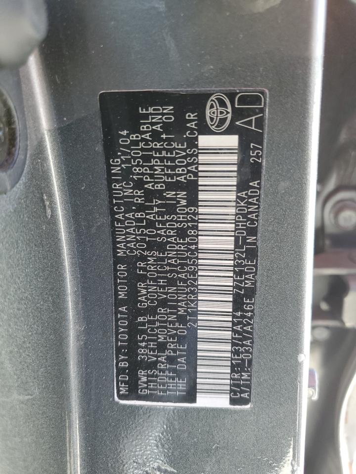 2005 Toyota Corolla Matrix Xr VIN: 2T1KR32E95C408129 Lot: 60919034