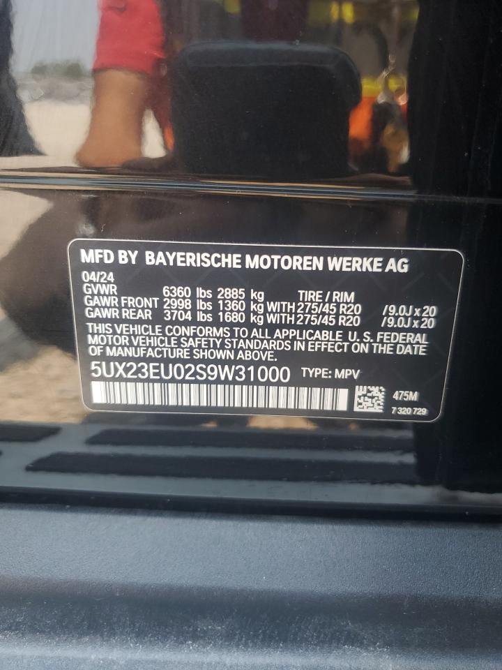 2025 BMW X5 xDrive40I VIN: 5UX23EU02S9W31000 Lot: 64864694