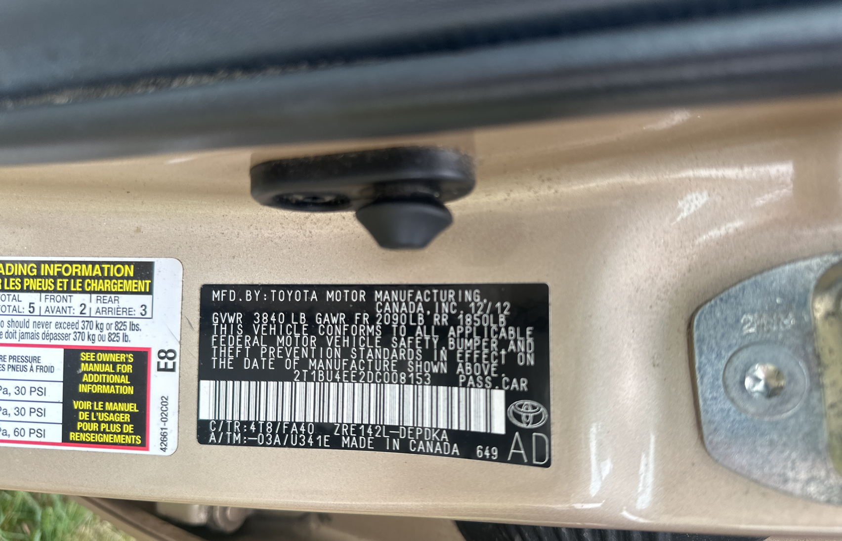 2013 Toyota Corolla Base vin: 2T1BU4EE2DC008153