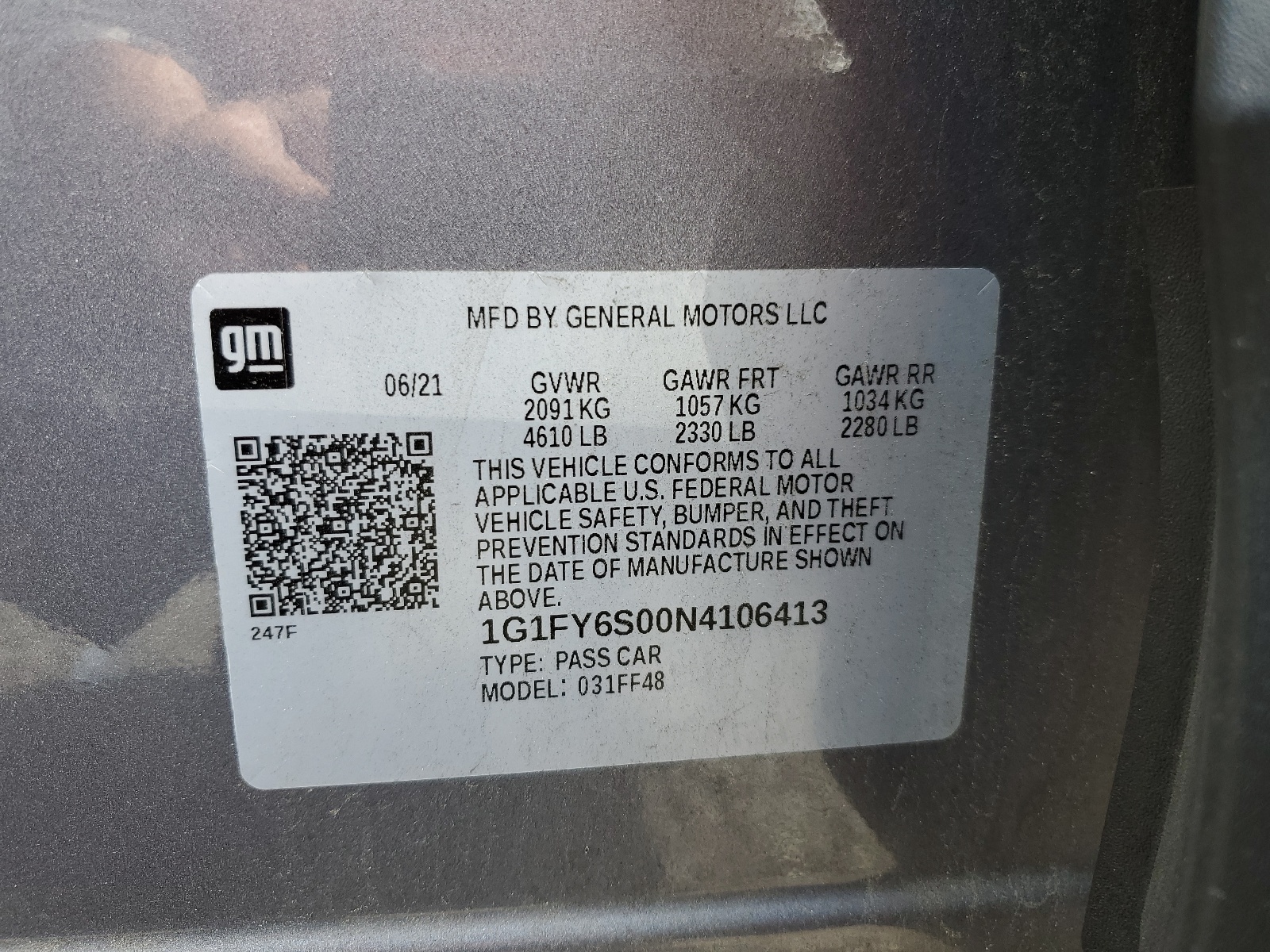 1G1FY6S00N4106413 2022 Chevrolet Bolt Euv Lt