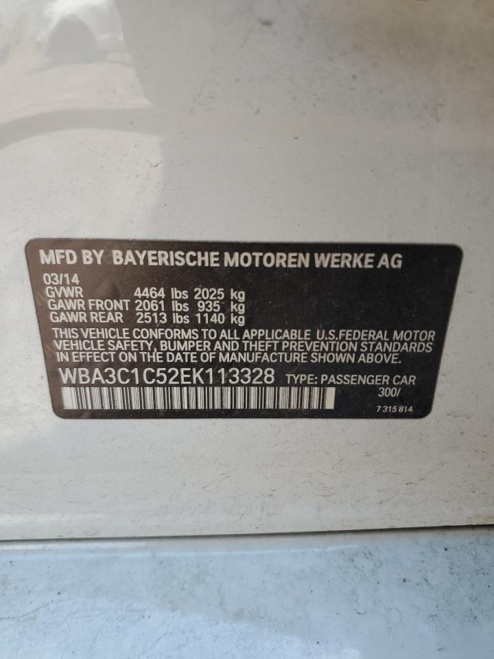 WBA3C1C52EK113328 2014 BMW 328 I Sulev