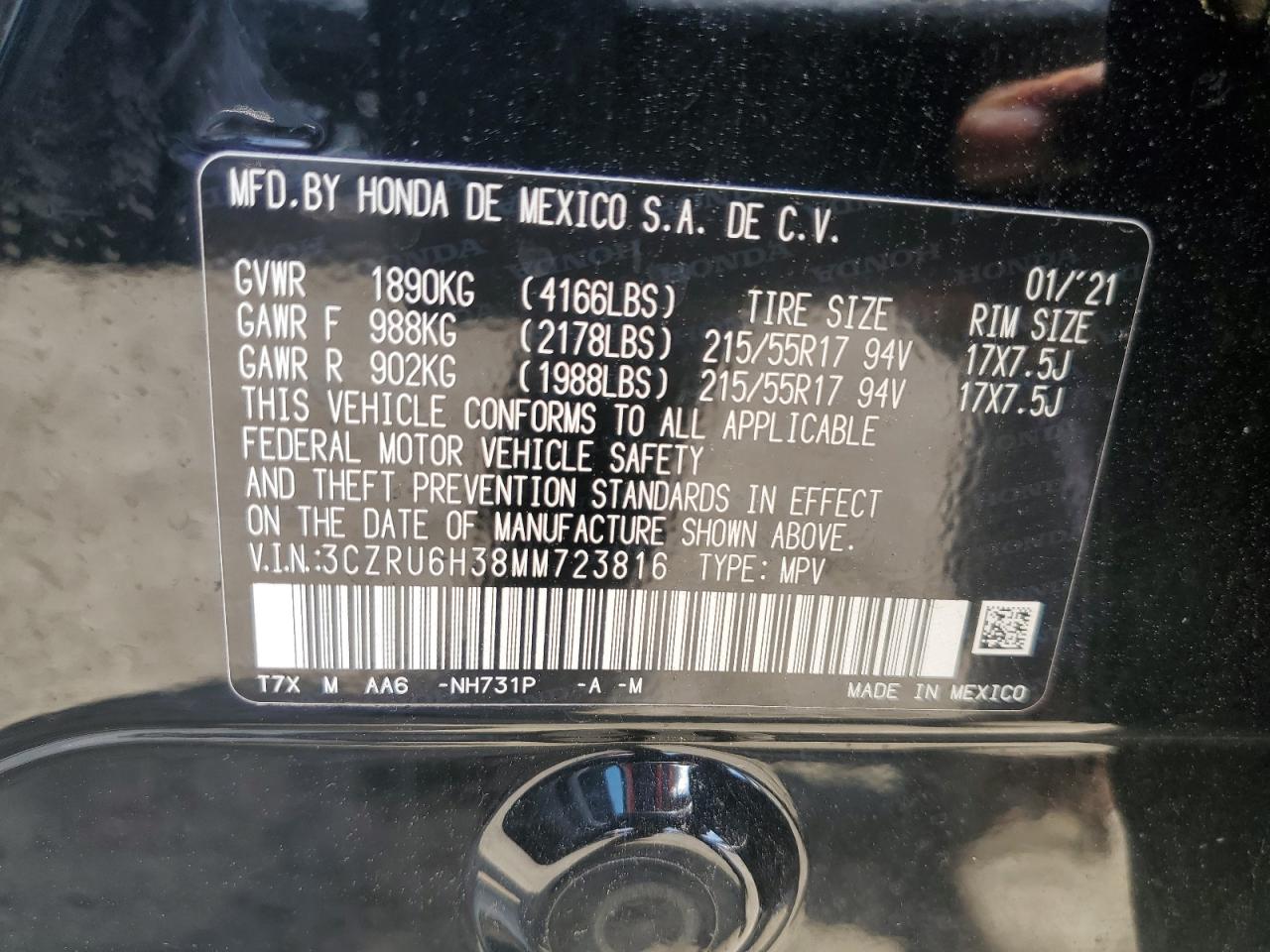 2021 Honda Hr-V Lx VIN: 3CZRU6H38MM723816 Lot: 63873244