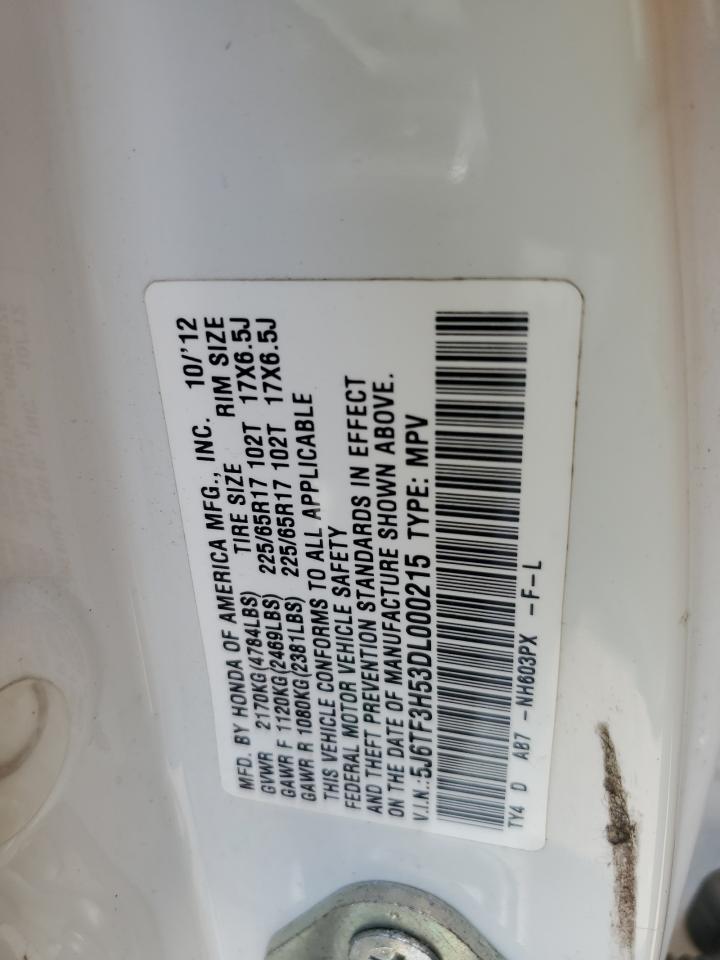 2013 Honda Crosstour Exl VIN: 5J6TF3H53DL000215 Lot: 63353094