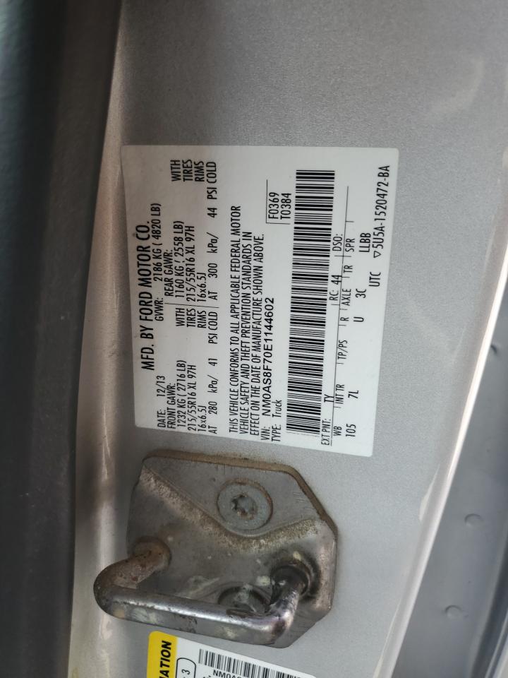 2014 Ford Transit Connect Xlt VIN: NM0AS8F70E1144602 Lot: 62450134