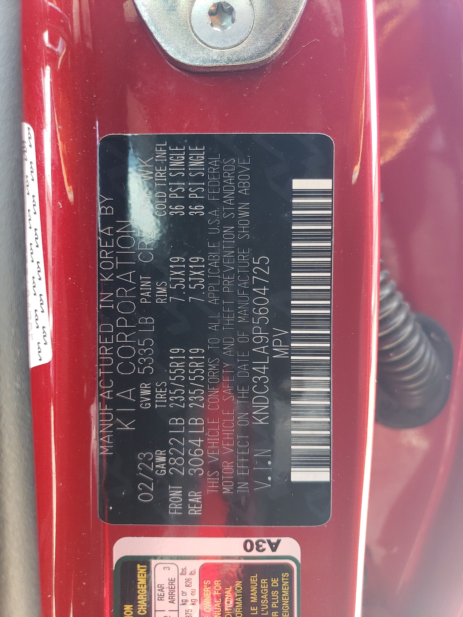 KNDC34LA9P5604725 2023 Kia Ev6 Light