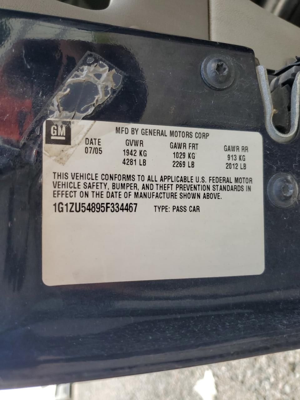 1G1ZU54895F334467 2005 Chevrolet Malibu Lt