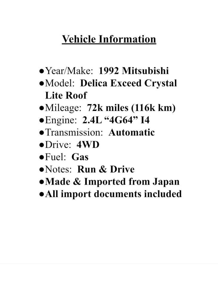 P24W0201279 1992 Mitsubishi Delica