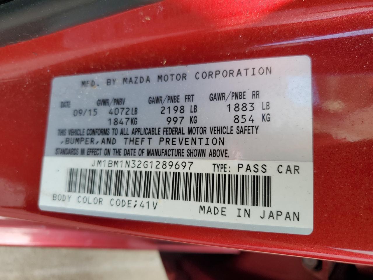 2016 Mazda 3 Grand Touring VIN: JM1BM1N32G1289697 Lot: 61615944