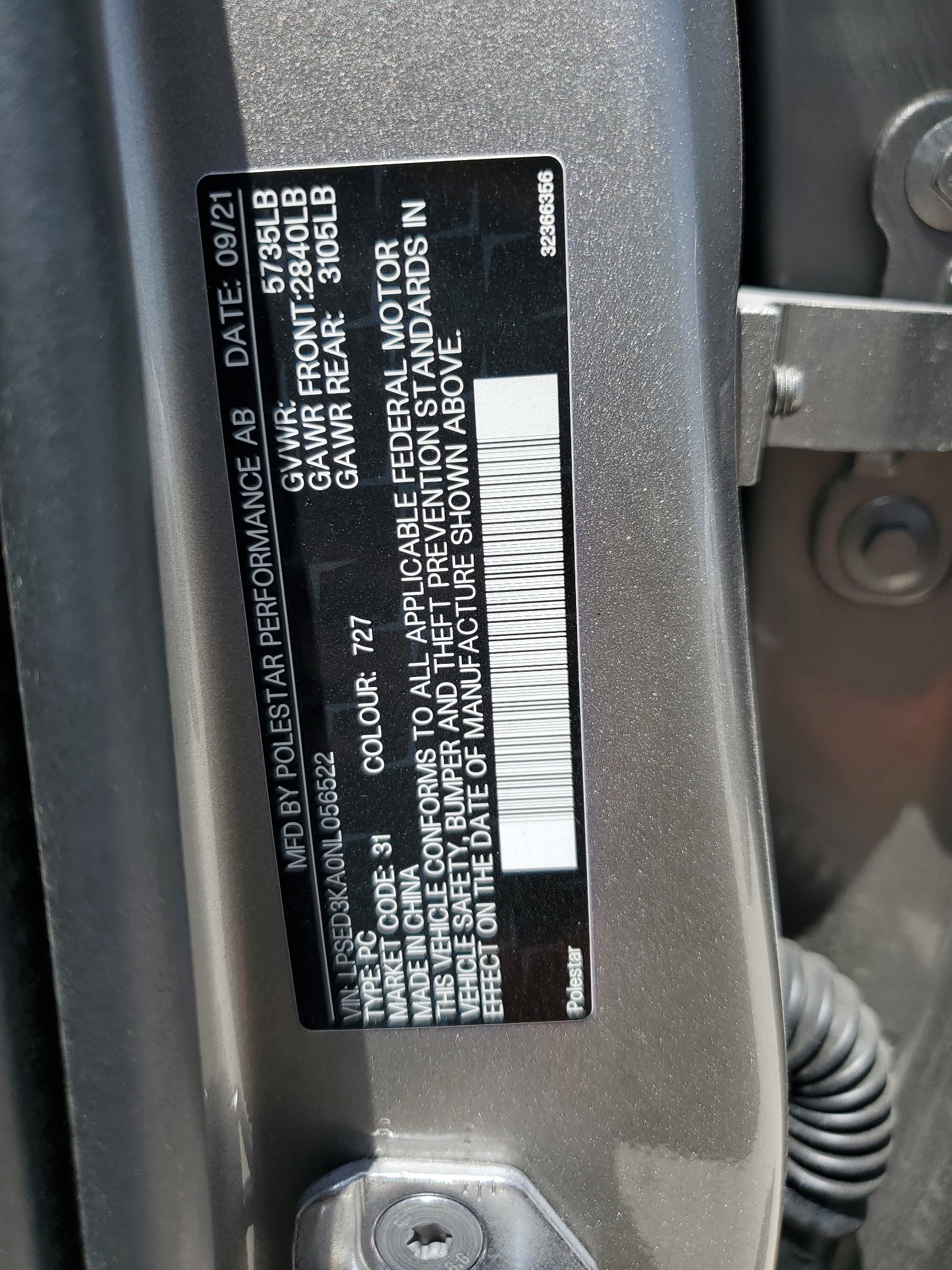 LPSED3KA0NL056522 2022 Polestar 2