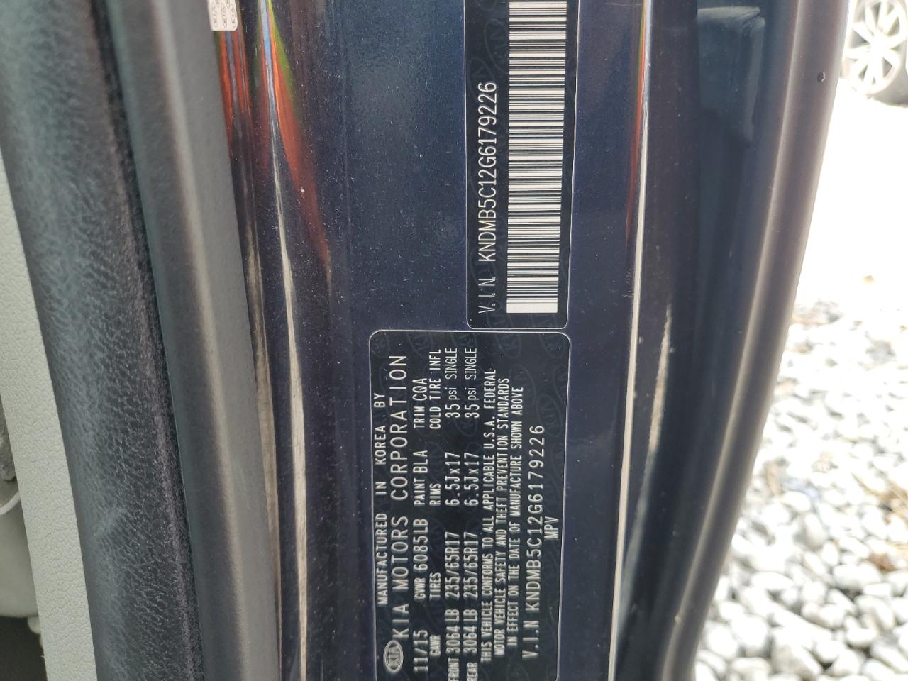 KNDMB5C12G6179226 2016 Kia Sedona Lx