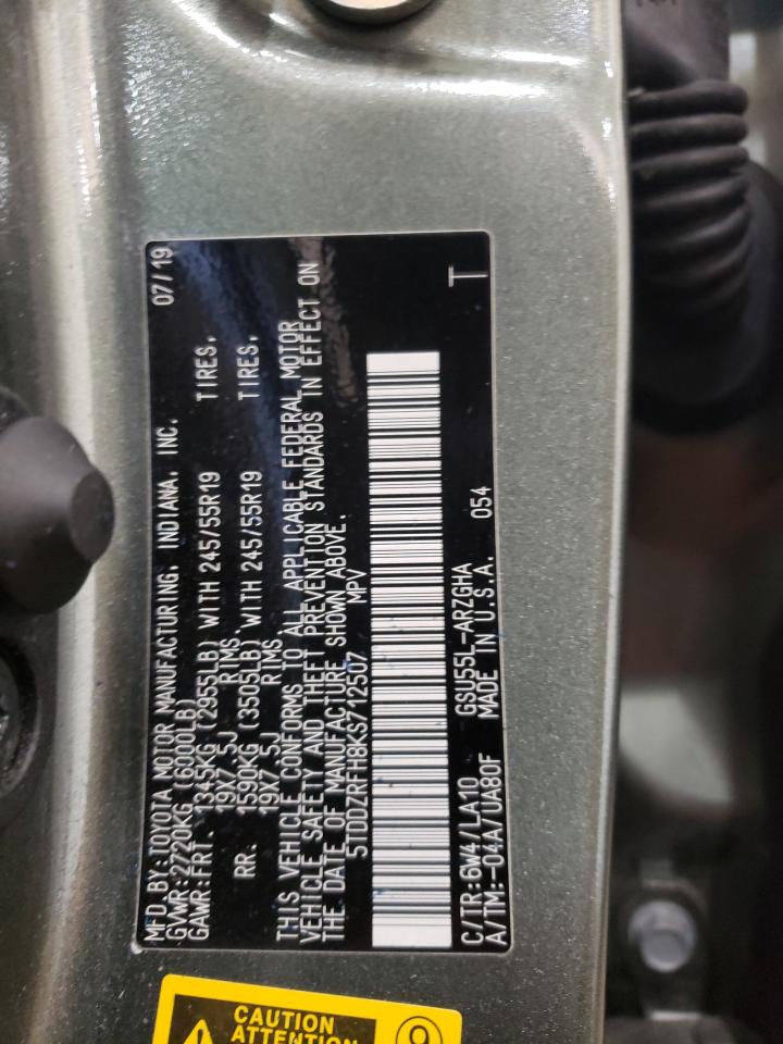 2019 Toyota Highlander Limited VIN: 5TDDZRFH8KS712507 Lot: 60974564