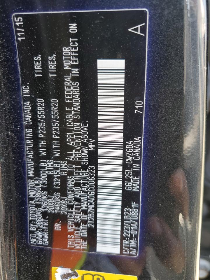 2016 Lexus Rx 350 Base VIN: 2T2BZMCA0GC006323 Lot: 62359414