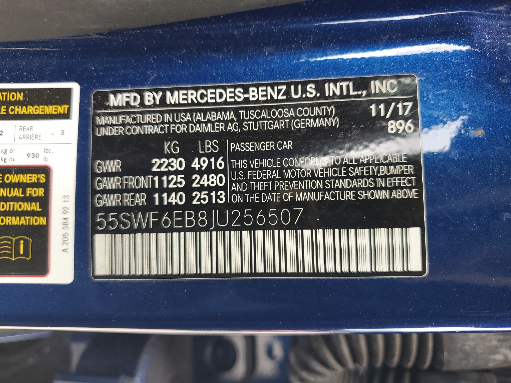 55SWF6EB8JU256507 2018 Mercedes-Benz C 43 4Matic Amg