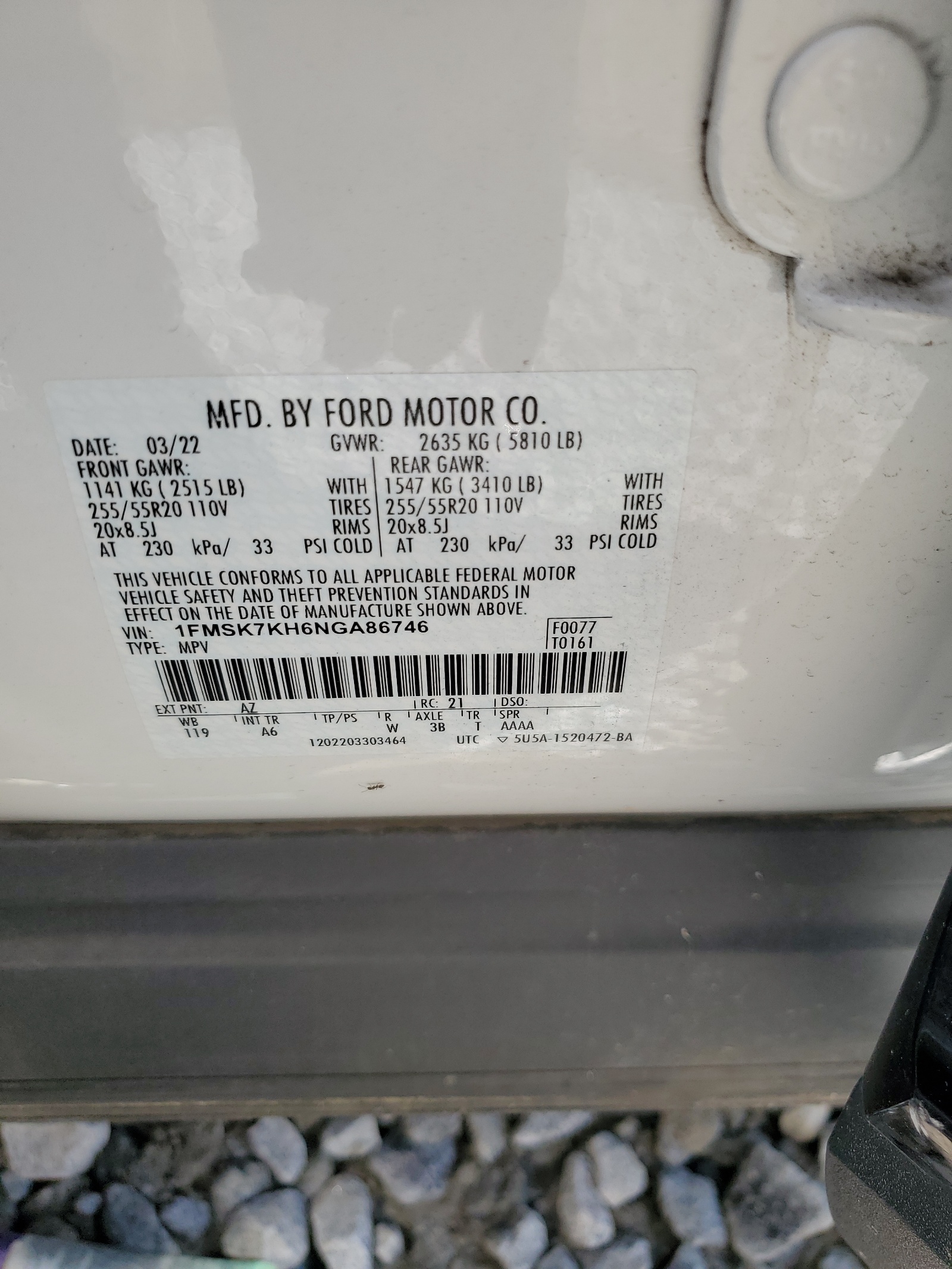 1FMSK7KH6NGA86746 2022 Ford Explorer St-Line