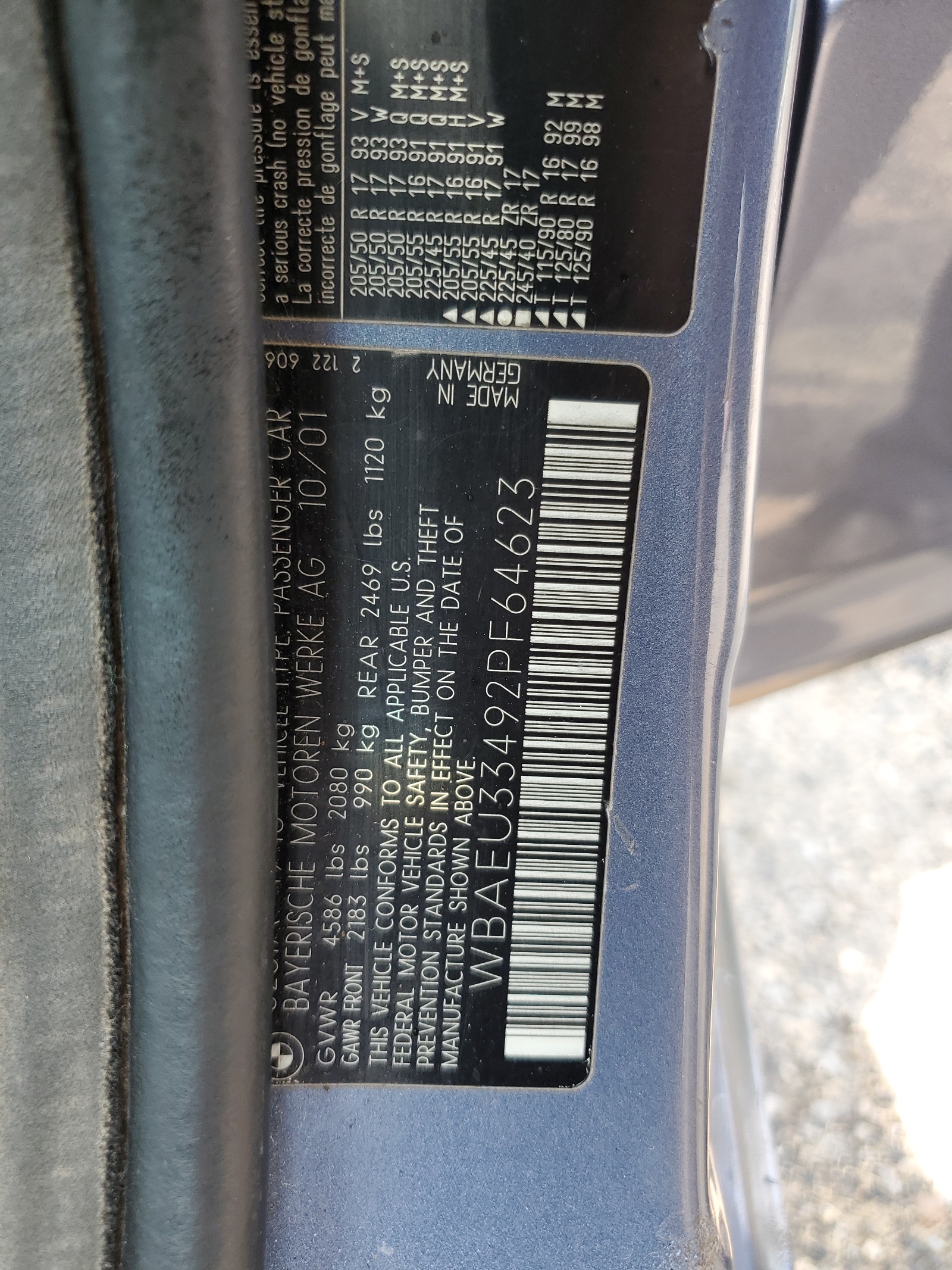 WBAEU33492PF64623 2002 BMW 325 Xi