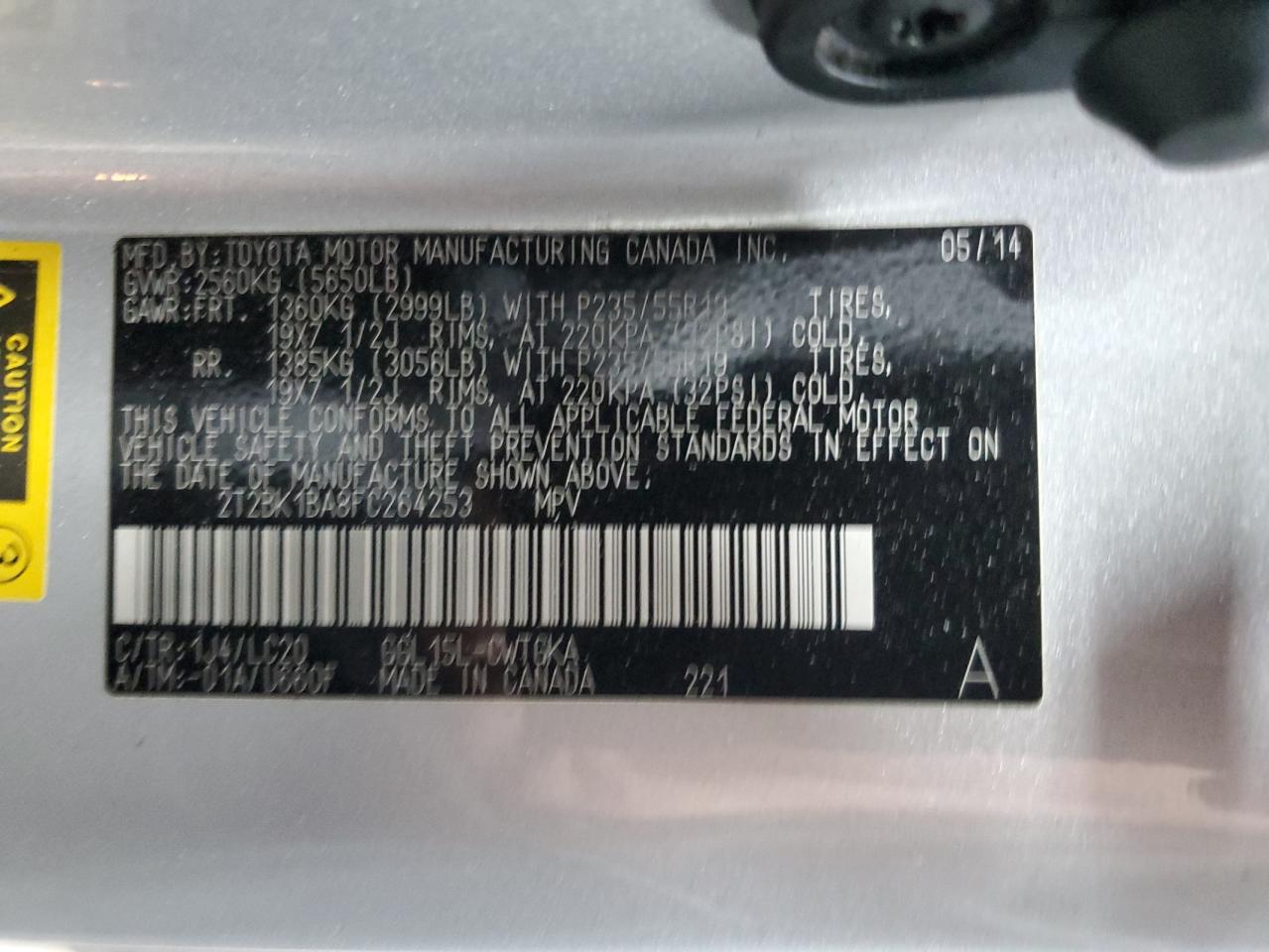 2015 Lexus Rx 350 Base VIN: 2T2BK1BA8FC264253 Lot: 64156444