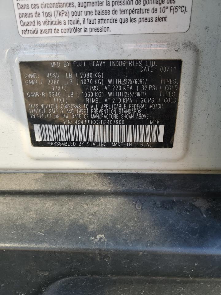 2011 Subaru Outback 2.5I Premium VIN: 4S4BRBCC2B3407900 Lot: 63277444