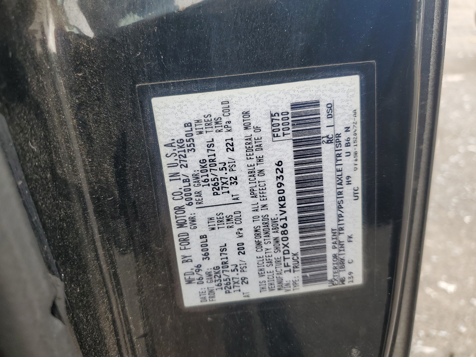 1FTDX0861VKB09326 1997 Ford F150