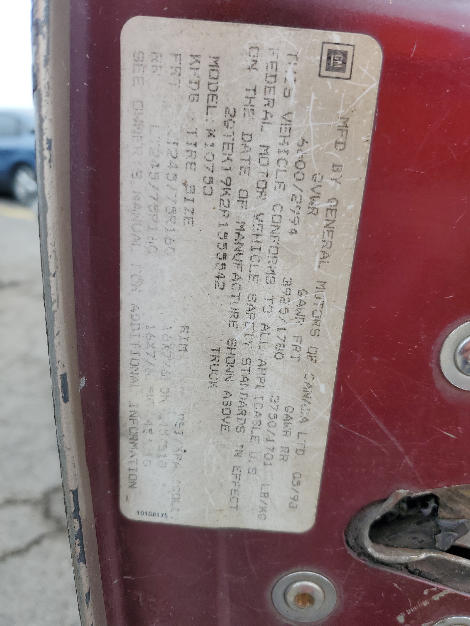 2GTEK19K2P1555542 1993 GMC Sierra K1500