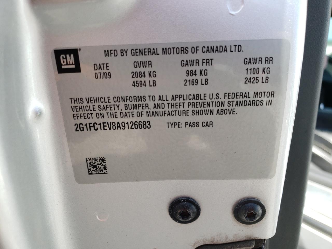 2010 Chevrolet Camaro Lt VIN: 2G1FC1EV8A9126683 Lot: 61557664