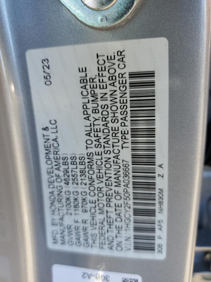 1HGCY2F50PA036667 2023 Honda Accord Hybrid Sport