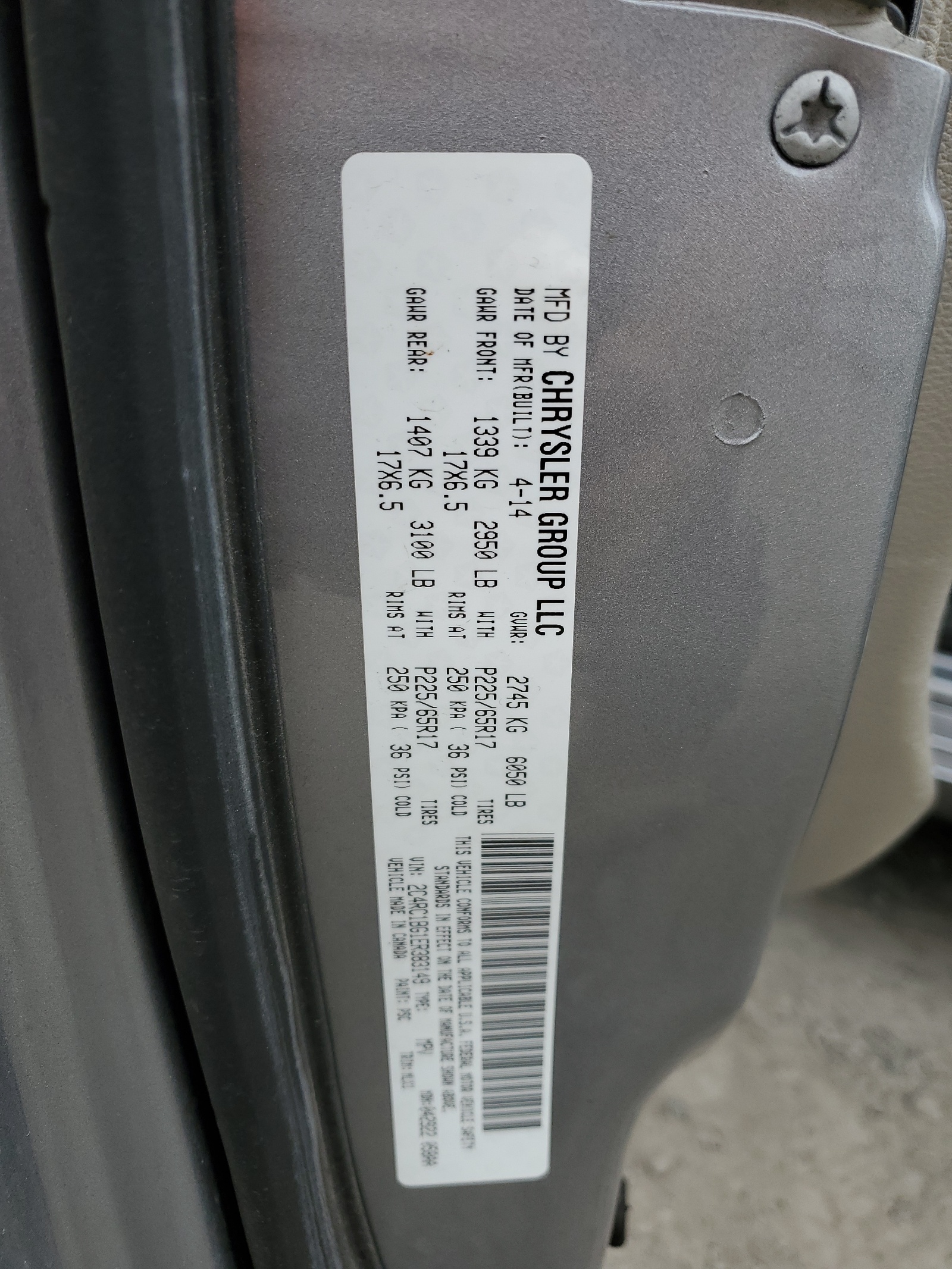 2C4RC1BG1ER383149 2014 Chrysler Town & Country Touring