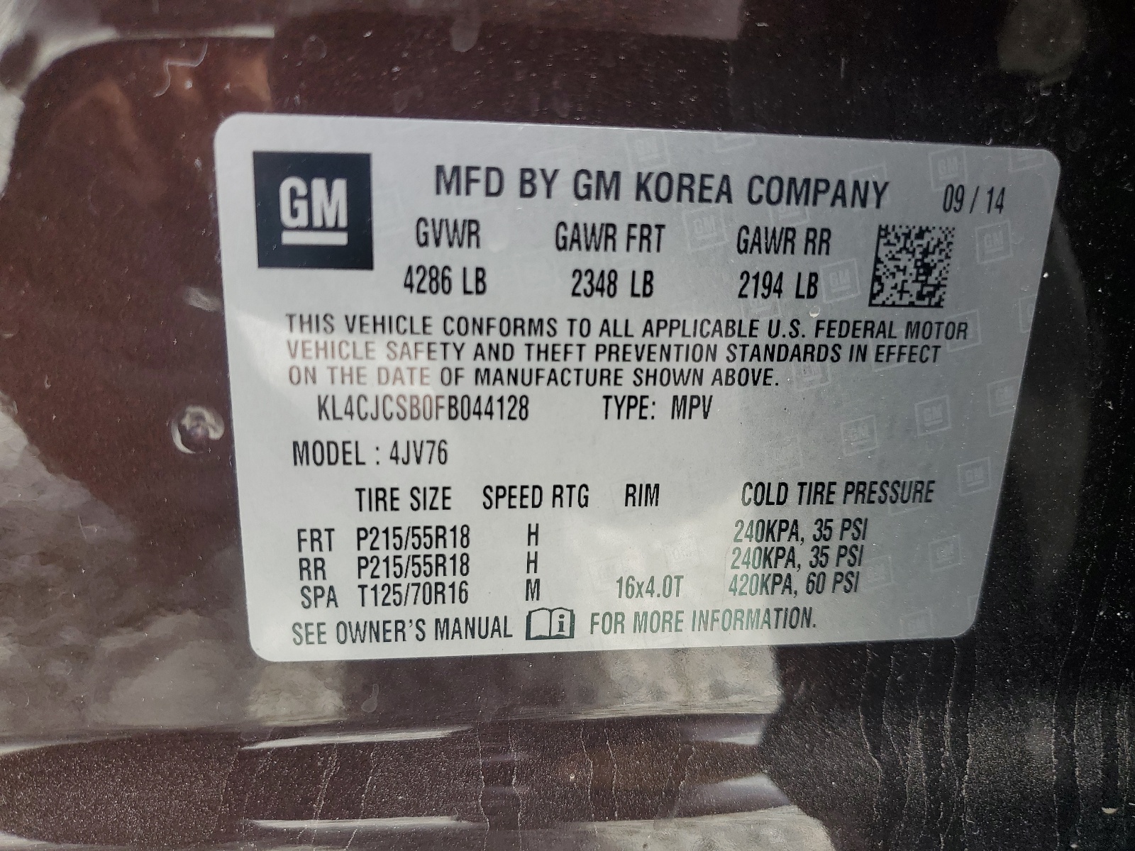 KL4CJCSB0FB044128 2015 Buick Encore