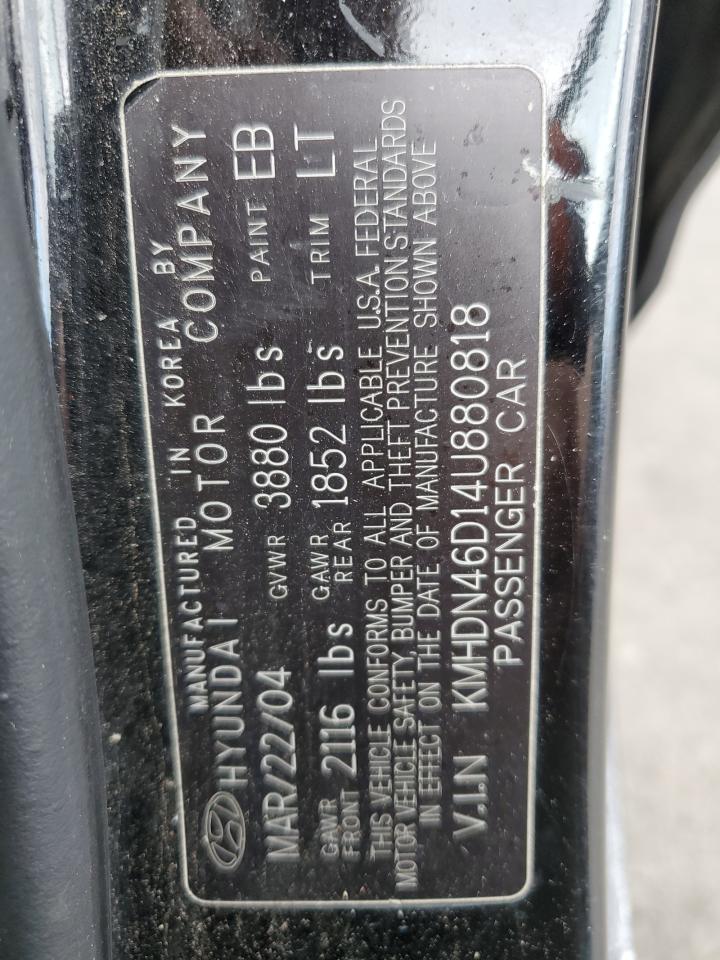 2004 Hyundai Elantra Gls VIN: KMHDN46D14U880818 Lot: 59140124