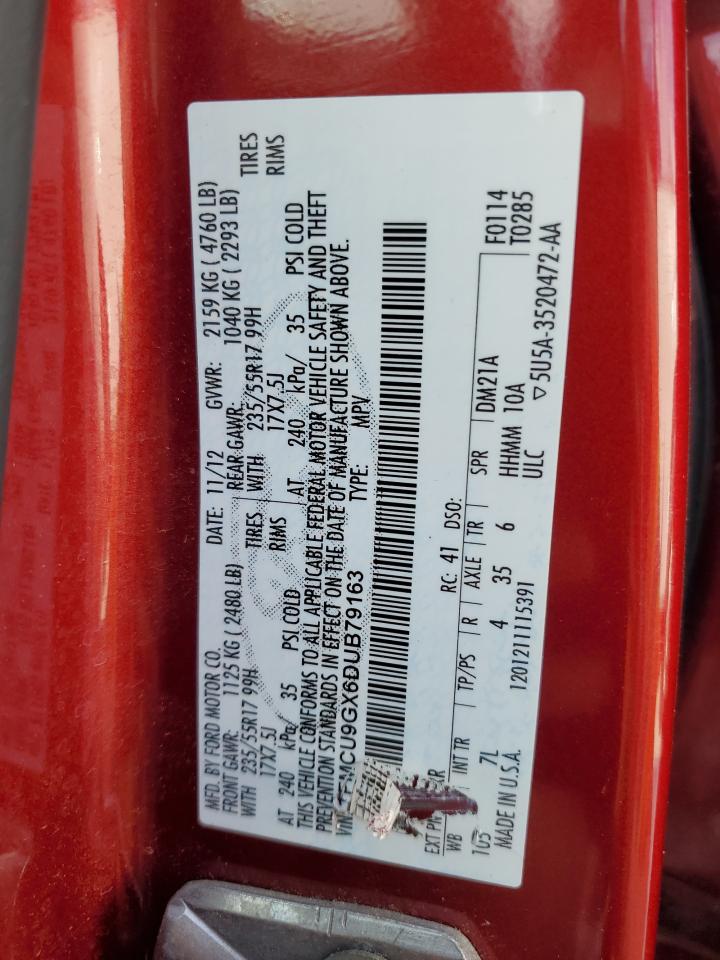 2013 Ford Escape Se VIN: 1FMCU9GX6DUB79163 Lot: 61472244